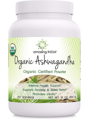 Amazing India, Organic Ashwagandha Powder, 16 oz
