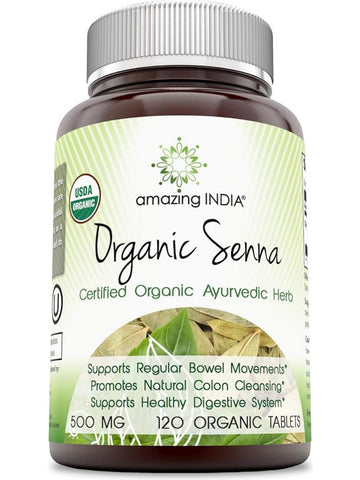 Amazing India, Organic Senna, 500 mg, 120 Organic Tablets