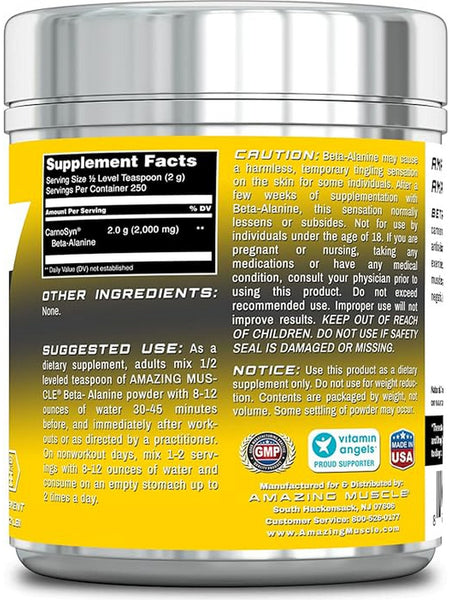 Amazing Muscle, Beta-Alanine, Unflavored, 1 lb