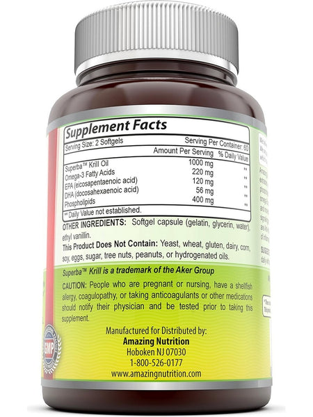 Amazing Omega, Krill Oil, 500 mg, 120 Softgels