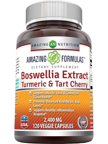 Amazing Formulas, Boswellia Extract, Turmeric & Tart Cherry, 2400 mg, 120 Veggie Capsules