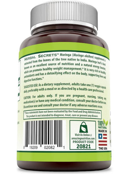 Herbal Secrets, Moringa, 500 mg, 120 Veggie Capsules