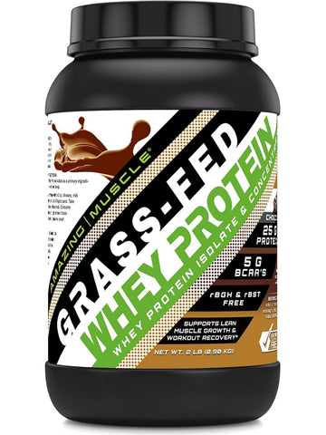 Amazing Muscle, Grass-Fed Whey Protein, Chocolate, 2 lbs