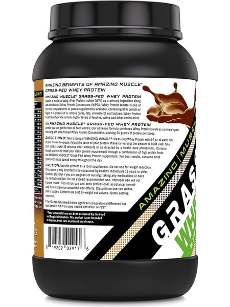 Amazing Muscle, Grass-Fed Whey Protein, Chocolate, 2 lbs