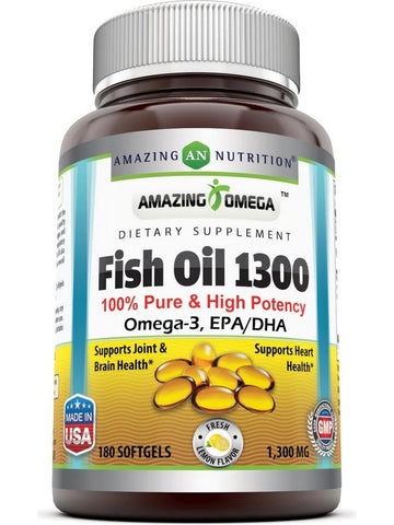 Amazing Omega, Fish Oil, 1300 mg, 180 softgels