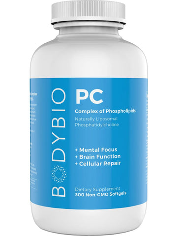 BodyBio, PC (Phosphatidylcholine), 300 Non-GMO Softgels