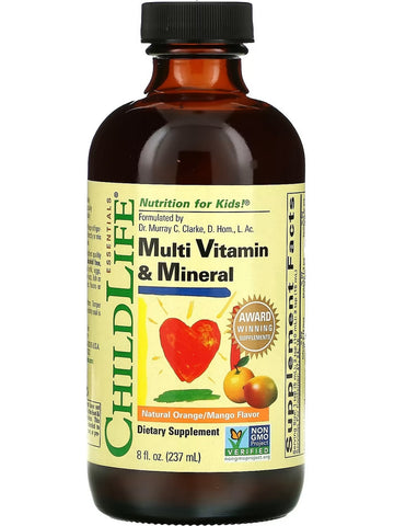 ChildLife Essentials, Multi Vitamin and Mineral, Natural Orange/Mango, 8 fl oz