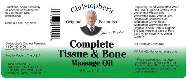 Christopher's Original Formulas, Complete Tissue & Bone Massage Oil, 4 fl oz