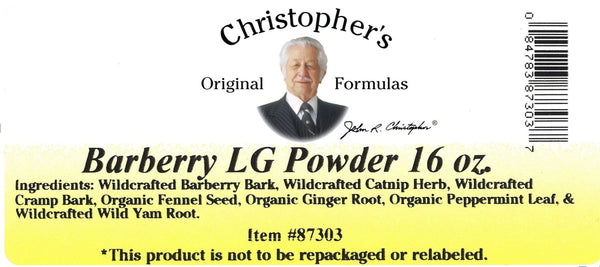 Christopher's Original Formulas, Barberry L.G. Powder, 16 oz
