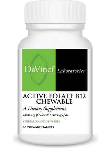 DaVinci Laboratories of Vermont, Active Folate B12 Chewable, 60 Chewable Tablets