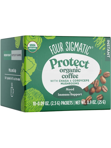 Four Sigmatic, Protect Organic Coffee with Chaga and Cordyceps Mushrooms, 10 Packets
