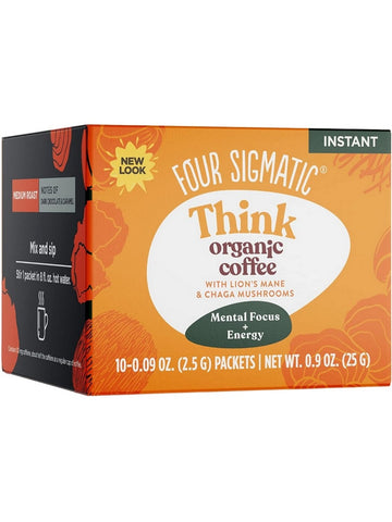 Four Sigmatic, Think Organic Coffee with Lion's Mane and Chaga Mushrooms, 10 Packets