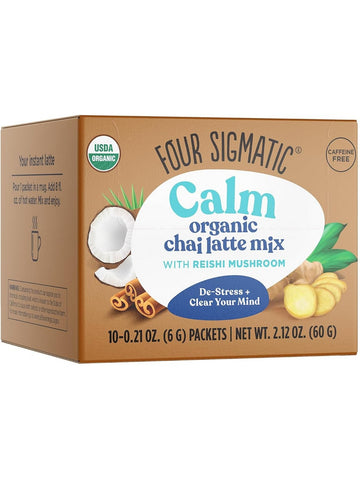 Four Sigmatic, Calm Organic Chai Latte Mix with Reishi Mushroom, 10 Packets