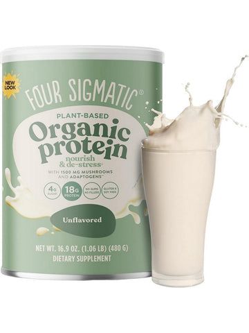 Four Sigmatic, Plant-Based Organic Protein, Unflavored, 16.9 oz