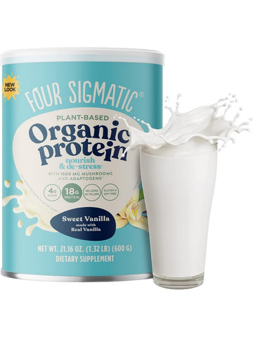 Four Sigmatic, Plant-Based Organic Protein, Sweet Vanilla, 21.16 oz