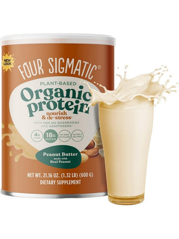 Four Sigmatic, Plant-Based Organic Protein, Peanut Butter, 21.16 oz