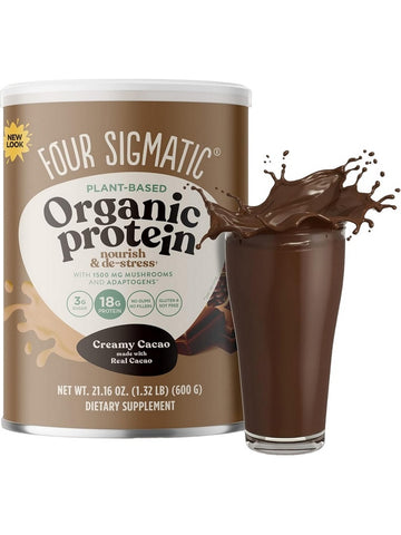Four Sigmatic, Plant-Based Organic Protein, Creamy Cacao, 21.16 oz