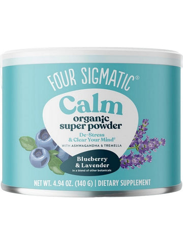 Four Sigmatic, Calm Organic Super Powder, Blueberry and Lavender, 4.94 oz