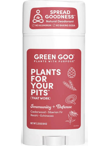 Green Goo, Plants For Your Pits Immunity + Defense Natural Deodorant, 2.25 oz