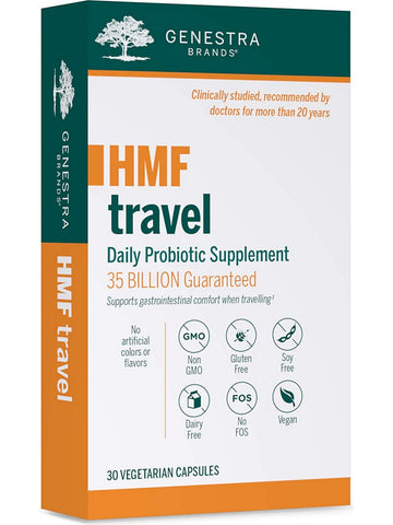 Genestra, HMF Travel Daily Probiotic Supplement, 30 Vegetarian Capsules
