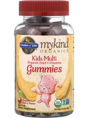 Garden of Life, MyKind Organics, Kids Multi, Cherry, 120 Vegan Gummy Bears