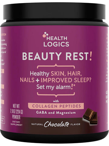 Health Logics, Beauty Rest with Collagen Peptides, Natural Chocolate, 7.9 oz