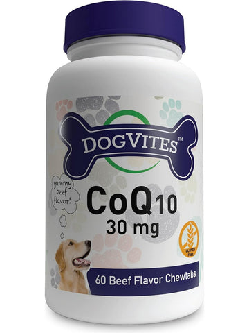 Health Thru Nutrition, CoQ10 30 mg For Dogs, 60 Beef Flavor Chewtabs