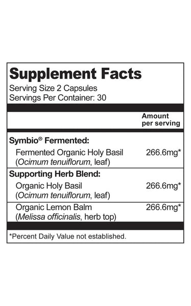 Living Alchemy, Ferment Active Holy Basil Calming and Uplifting, 60 Vegan Capsules