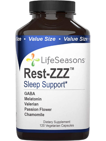 LifeSeasons, Rest-ZZZ Sleep Support Value Size, 120 Vegetarian Capsules