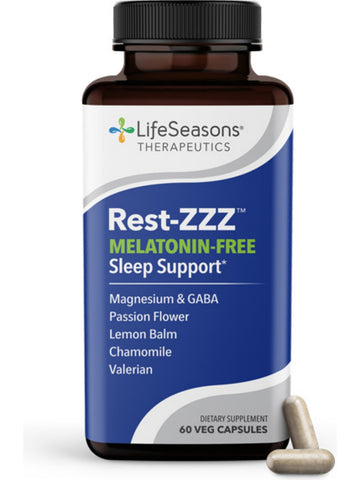LifeSeasons, Rest-ZZZ Melatonin-Free Calming Sleep Support, 60 Vegetarian Capsules