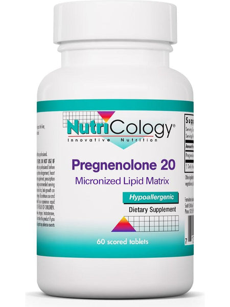NutriCology, Pregnenolone 20 Micronized Lipid Matrix, 60 Scored Tablets
