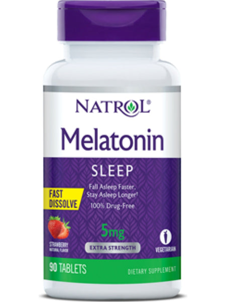 Natrol, Melatonin, 5mg Fast Dissolve Stawberry, 90 ct