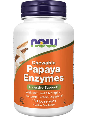 NOW Foods, Papaya Enzyme, Chewable, 180 lozenges