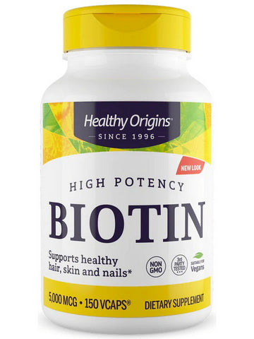 Healthy Origins, High Potency Biotin, 5000 mcg, 150 Vcaps