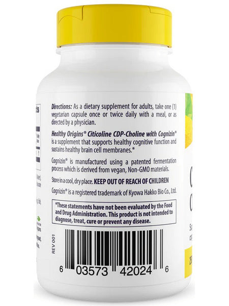 Healthy Origins, Citicoline CDP-Choline, 250 mg, 60 Veggie Caps