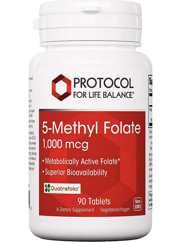 Protocol For Life Balance, 5-Methyl Folate, 1,000 mcg, 90 Tablets