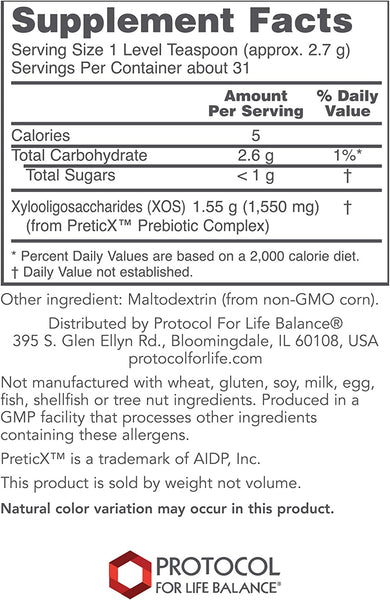 Protocol For Life Balance, Prebiotic Powder XOS, 3 oz (85 g)