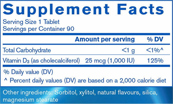 Pharmax, Chewable Vitamin D 1000 IU, 90 Chewable Tablets