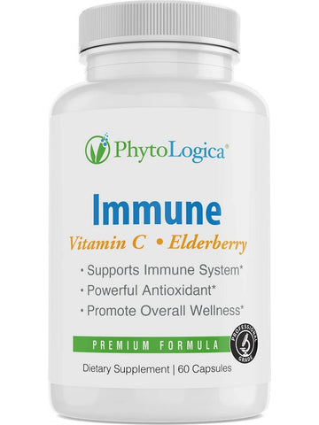 PhytoLogica, Immune, Vitamin C, Elderberry, 60 Capsules