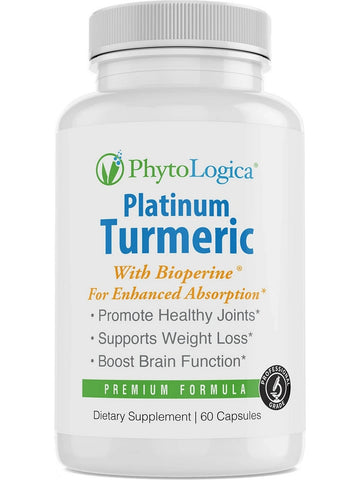 PhytoLogica, Platinum Turmeric with Bioperine for Enhanced Absorption, 60 Capsules