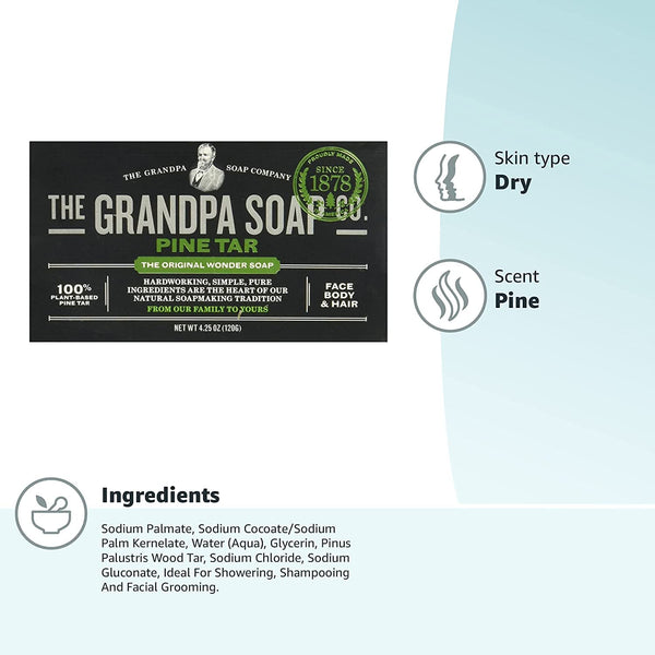 The Grandpa Soap Co., Pine Tar (Medium), 3.25 oz