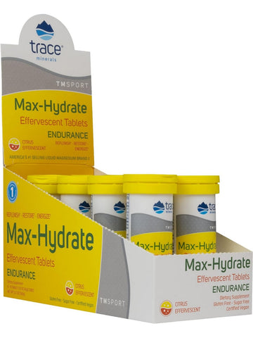 Trace Minerals, TMSPORT, Max-Hydrate Endurance, Citrus Effervescent, 8 Tubes