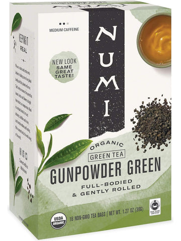** 12 PACK ** Numi, Gunpowder Green, 18 Non-GMO Tea Bags
