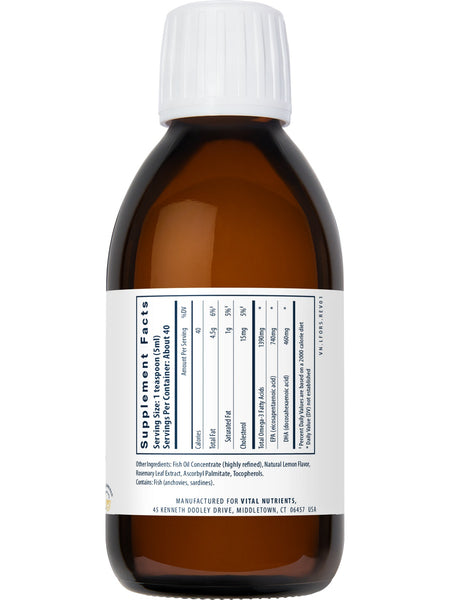 Vital Nutrients, Ultra Pure® Fish Oil 1400 Pharmaceutical Grade, 200 ml