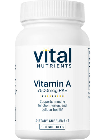 Vital Nutrients, Vitamin A 7500mcg RAE, 100 softgels