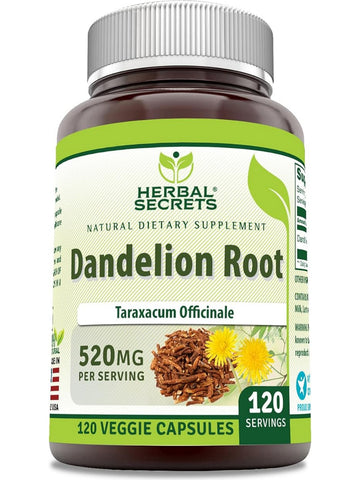 Herbal Secrets, Dandelion Root, 520 mg, 120 Veggie Capsules