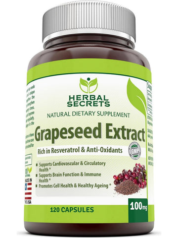 Herbal Secrets, Grapeseed Extract, 100 mg, 120 Capsules