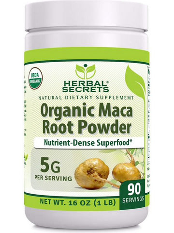 Herbal Secrets, Organic Maca Root Powder, 5 g, 16 oz