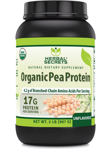 Herbal Secrets, Organic Pea Protein Powder, Unflavored, 2 lbs