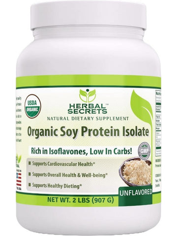 Herbal Secrets, Organic Soy Protein Isolate Powder, Unflavored, 2 lbs